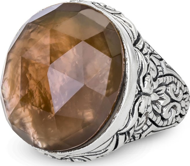 Stephen Dweck Markie Engraved Quartz/Mother-of-Pearl Ring