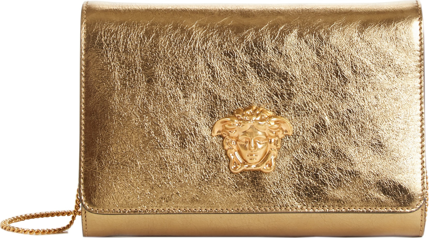 Versace Palazzo Metallic Leather Clutch
