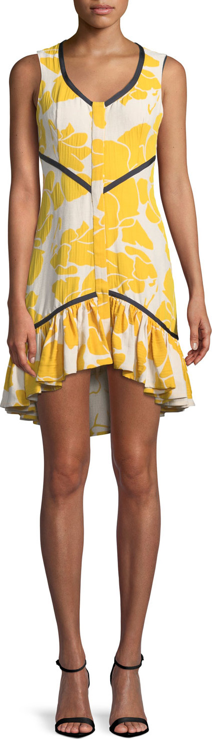 Alexis Simonet Floral Flounce High-Low Dress