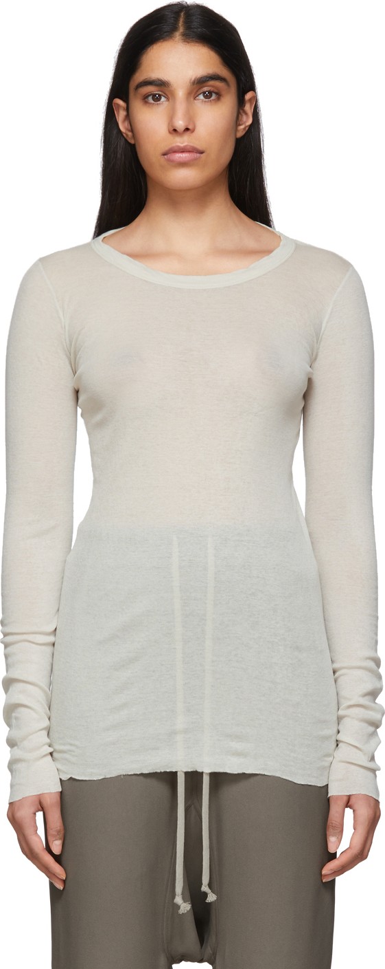 Rick Owens Off-White Rib Long Sleeve T-Shirt