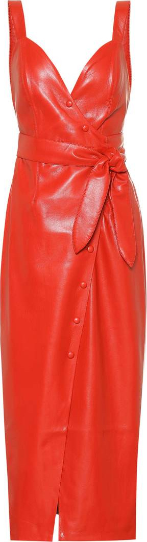 Nanushka Nahar faux leather wrap dress