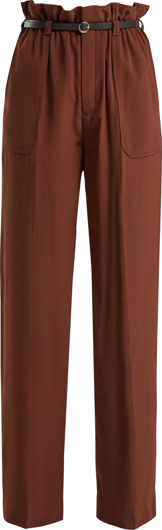 Chloe Silk crepe de Chine paperbag-waist trousers
