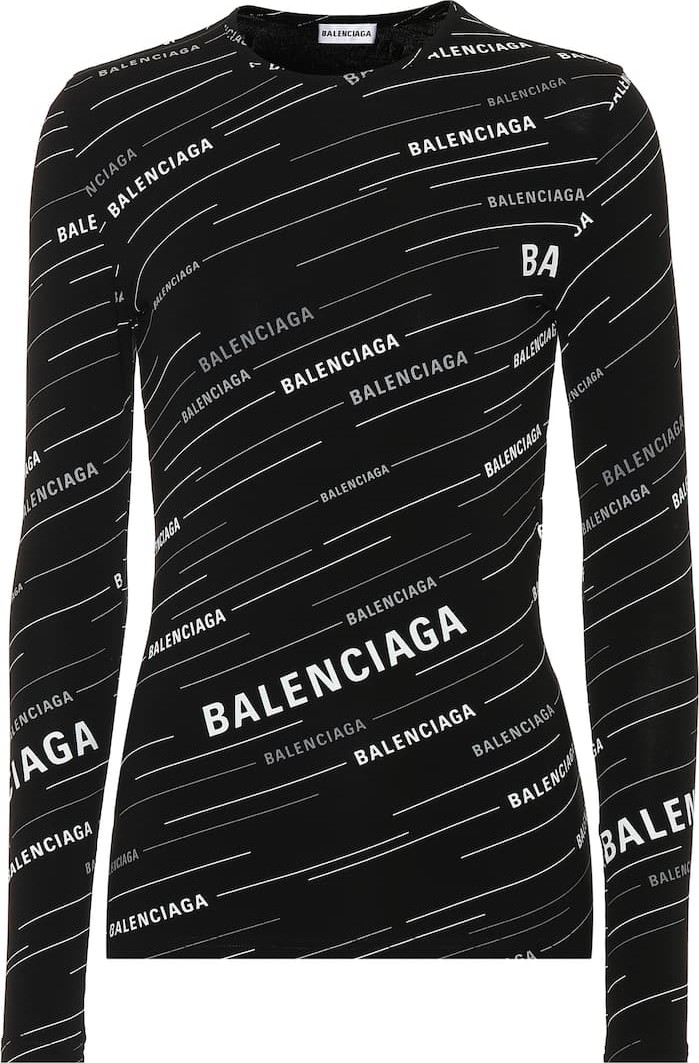 Balenciaga Ribbed logo-printed top