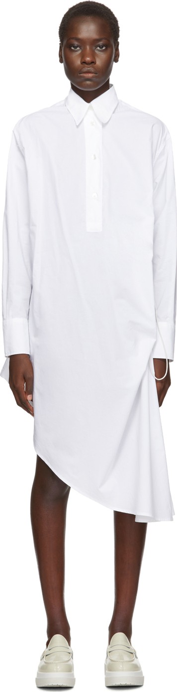 MM6 Maison Margiela White Collared Shirt Dress