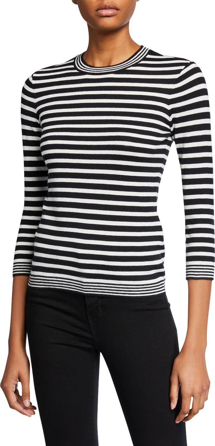 FRAME DENIM Mixed Stripe Crewneck Top