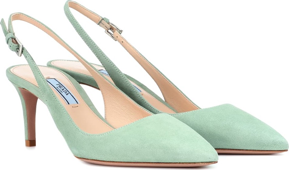 Prada Suede slingback pumps