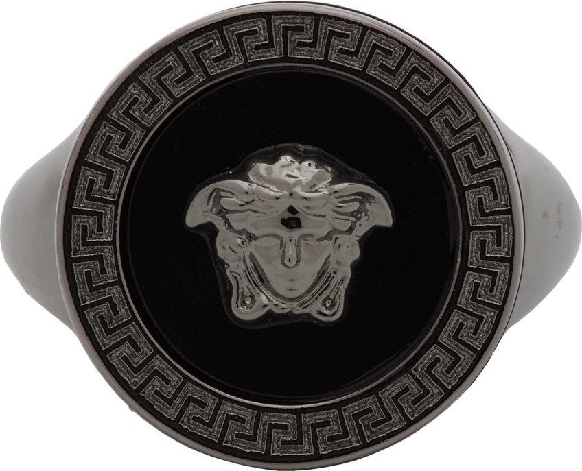 Versace SSENSE Exclusive Black Medusa Icon Ring
