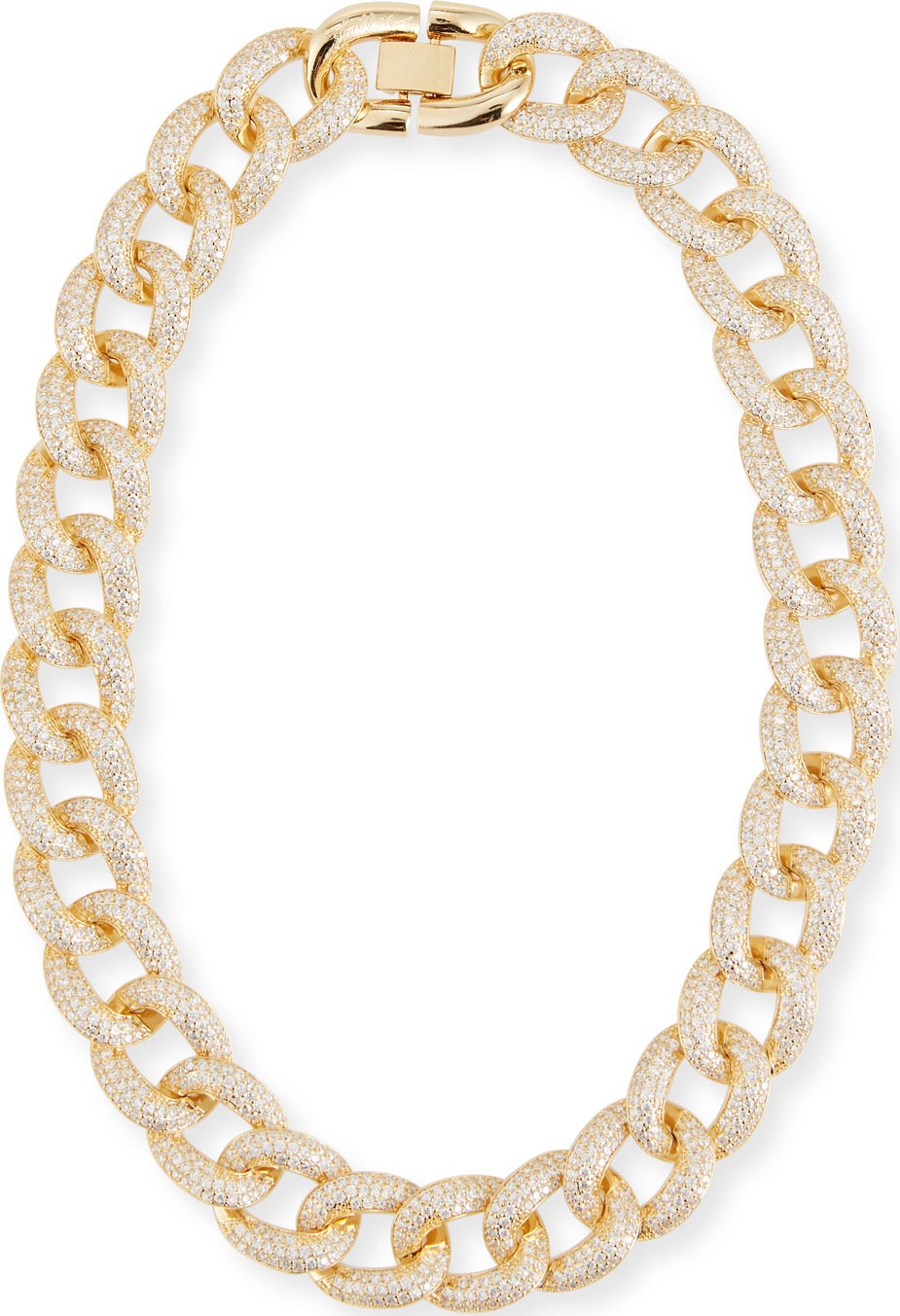 Fallon Armure Cubic Zirconia Pave Curb Chain Collar Necklace, Extra Large