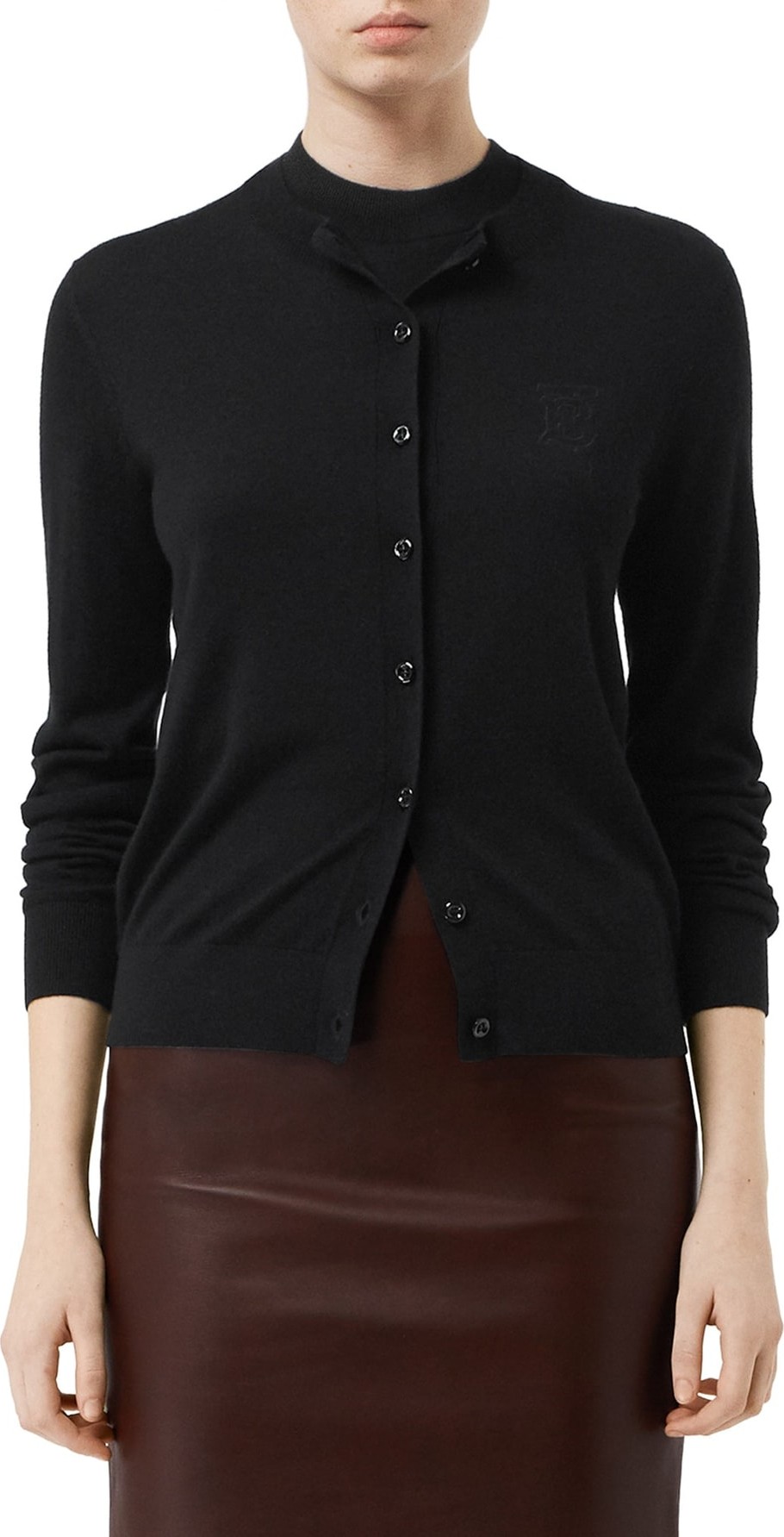 Burberry London England Monogram Logo Cashmere Cardigan