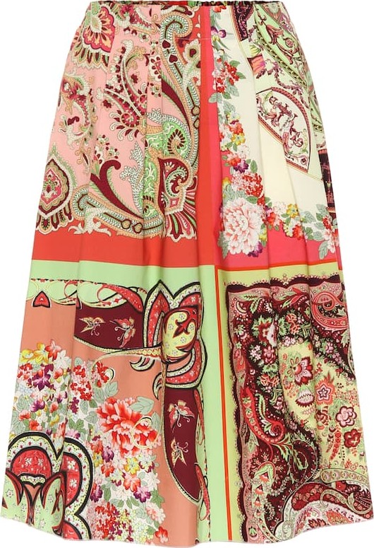 Etro Printed cotton skirt