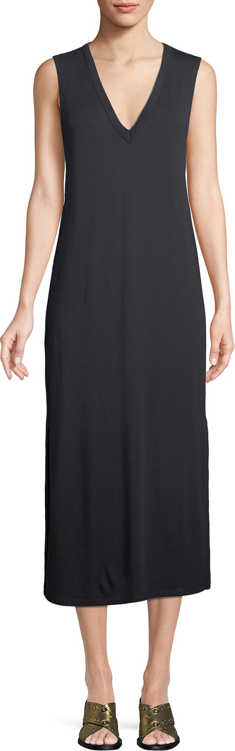 Rag & Bone Phoenix V-Neck Sleeveless Midi Shift Dress