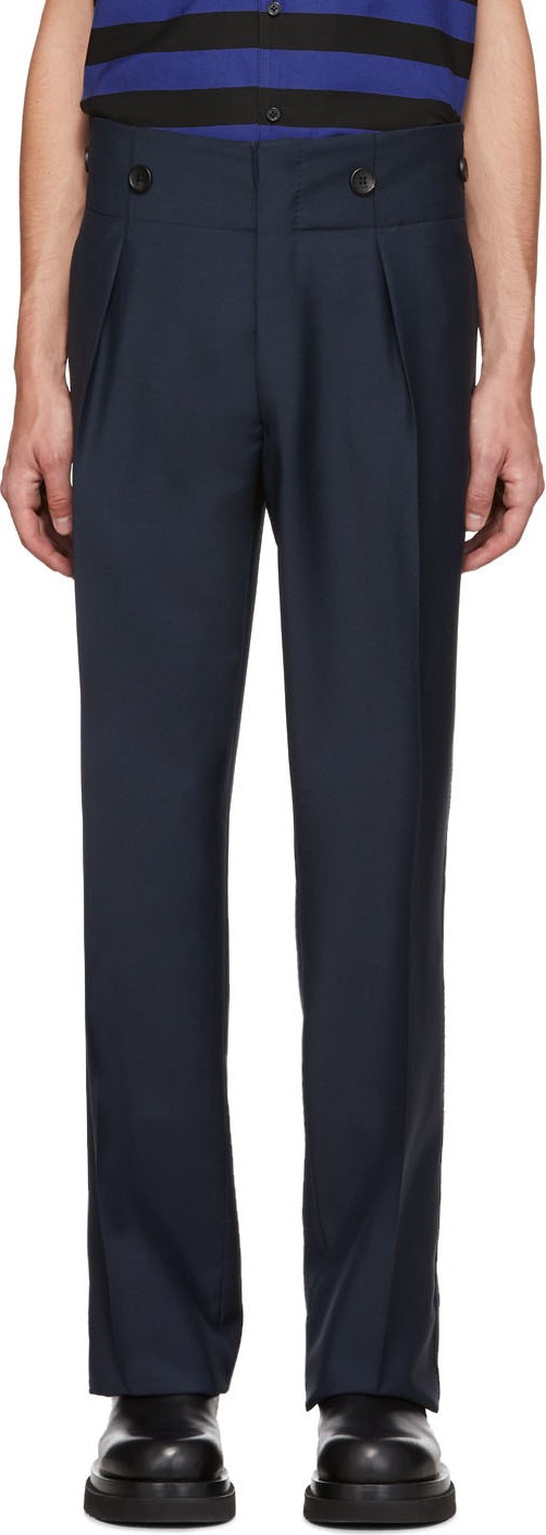 Lanvin Navy High-Waisted Trousers