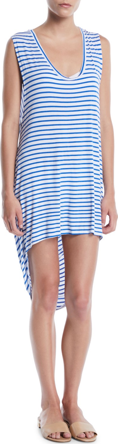 MIKOH Okinawa Striped Draped Coverup Dress