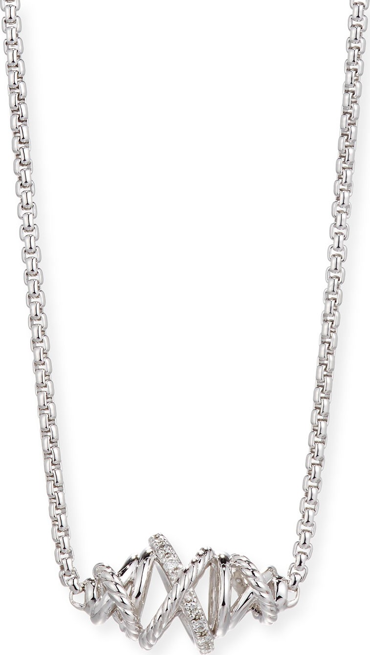 David Yurman Crossover Single Station Necklace with Diamonds
