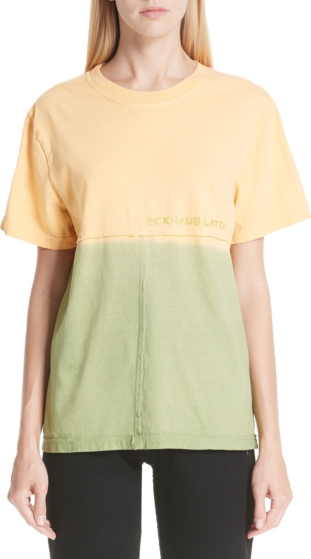 Eckhaus Latta Dip Dyed Lapped Seam Tee