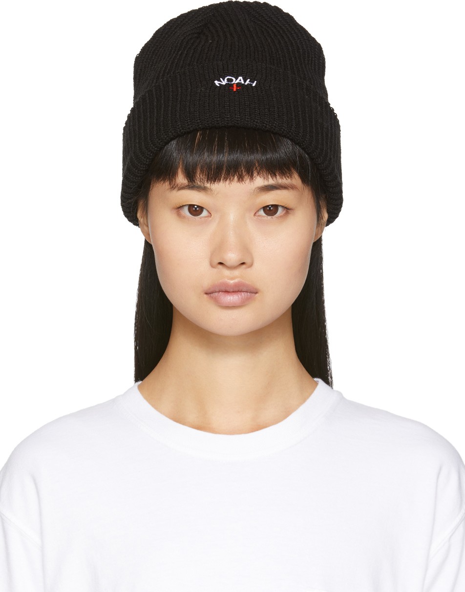 Noah NYC Black Logo Beanie