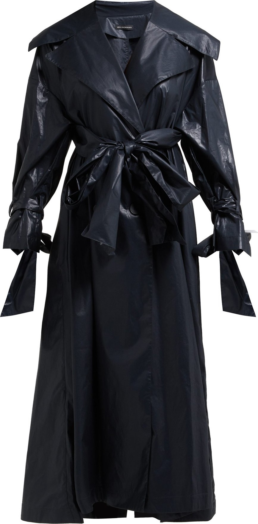 Vika Gazinskaya Tie-panel coated-cotton coat