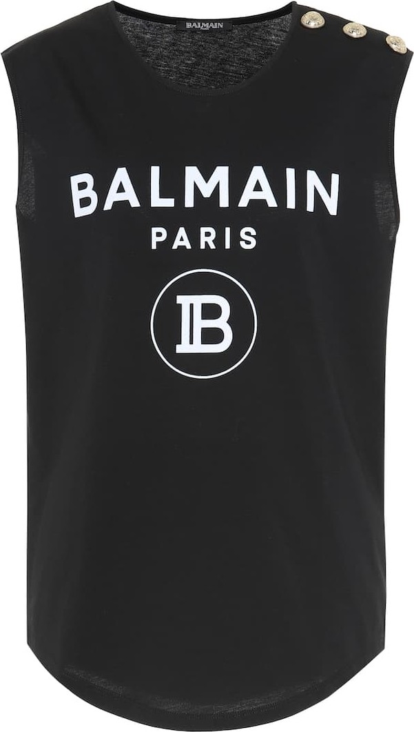 Balmain Logo cotton tank top