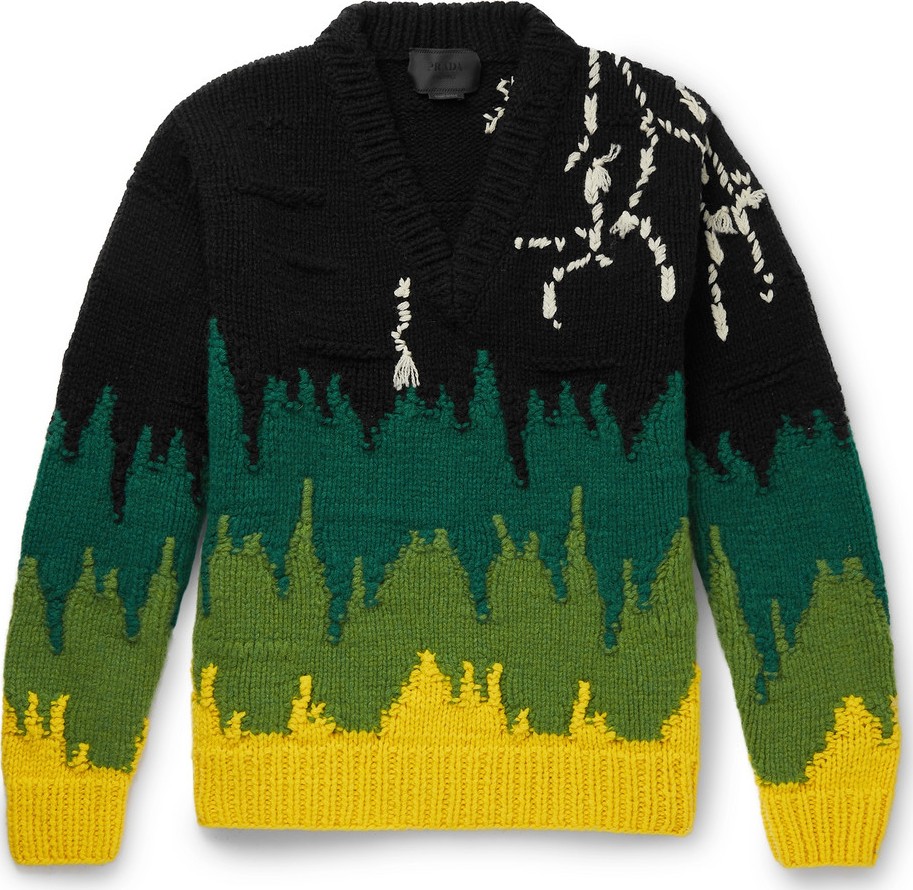 Prada Intarsia Virgin Wool Sweater