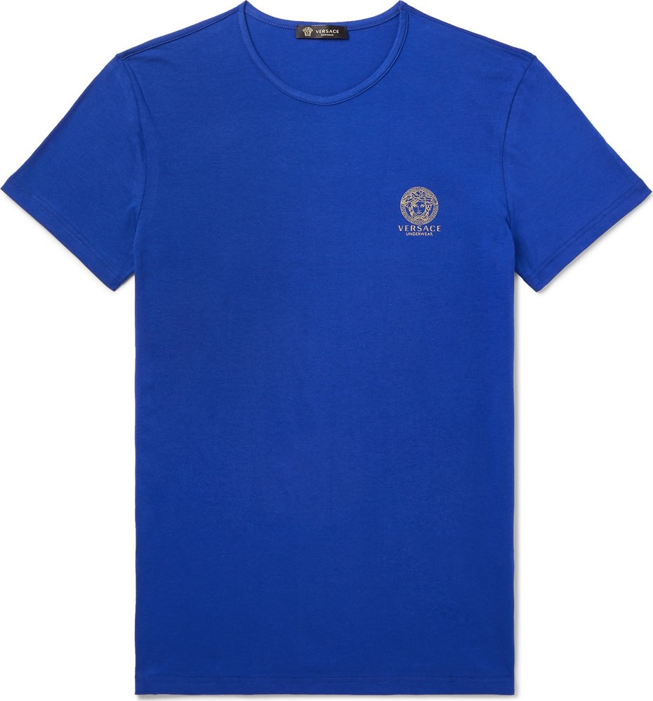 Versace Slim-Fit Logo-Print Stretch-Cotton Jersey T-Shirt