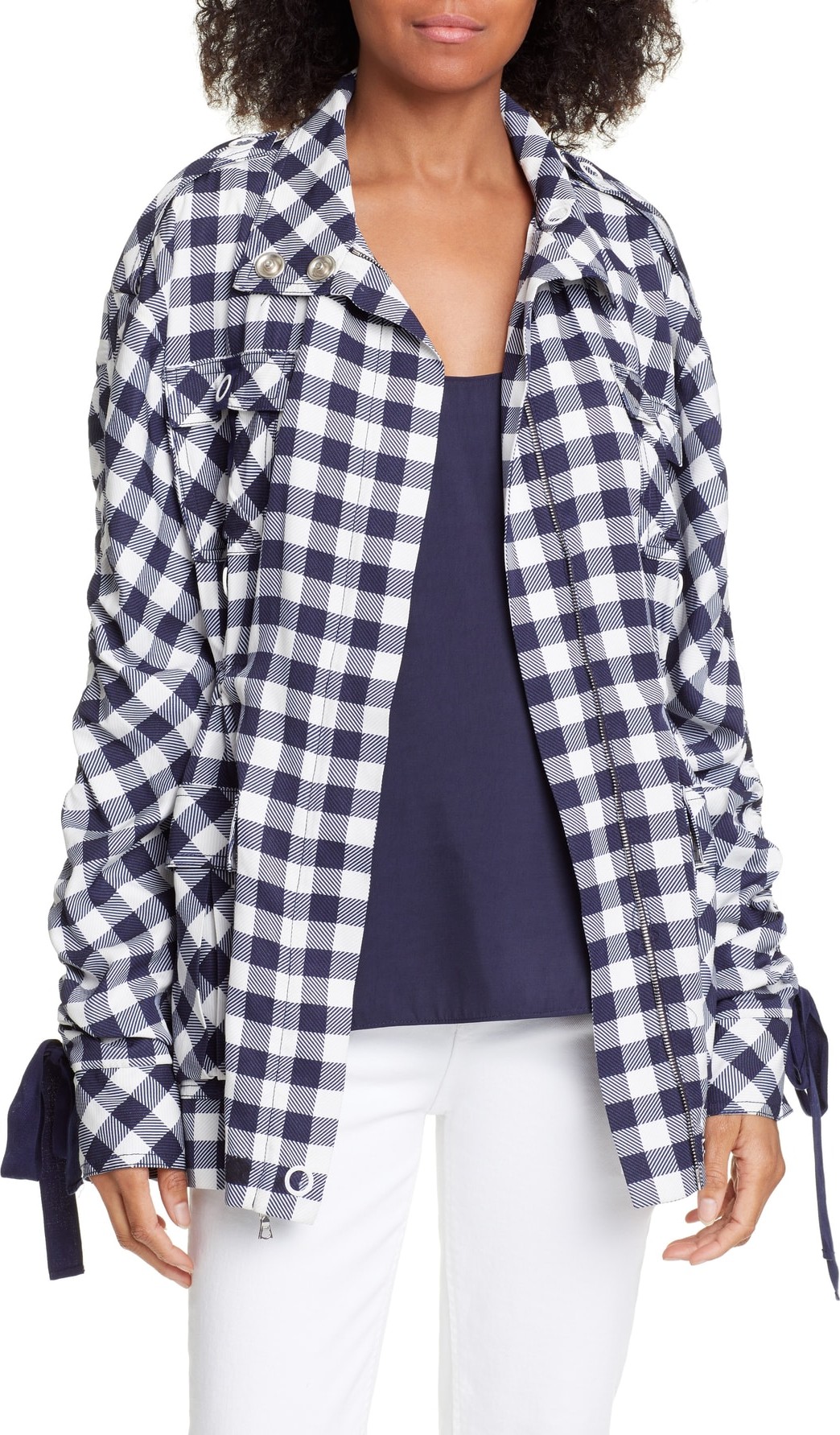 Jonathan Simkhai Gingham Twill Utility Jacket