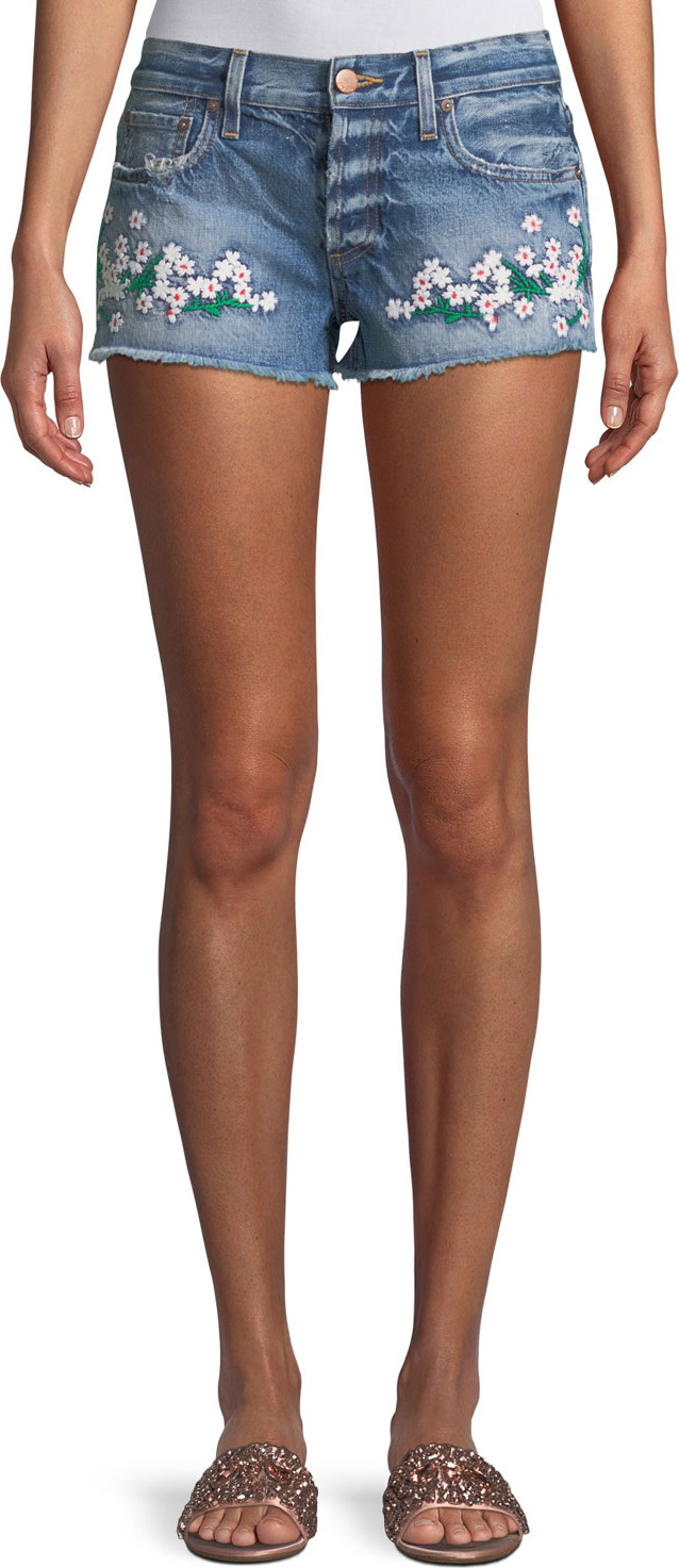 AO.LA Amazing Embroidered Vintage Jean Shorts