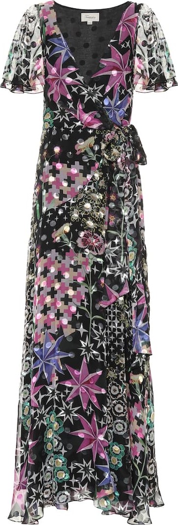 Temperley London Claudette silk-blend wrap maxi dress
