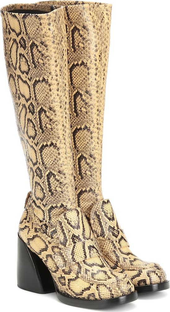 Chloe Adelie snake-effect leather boots
