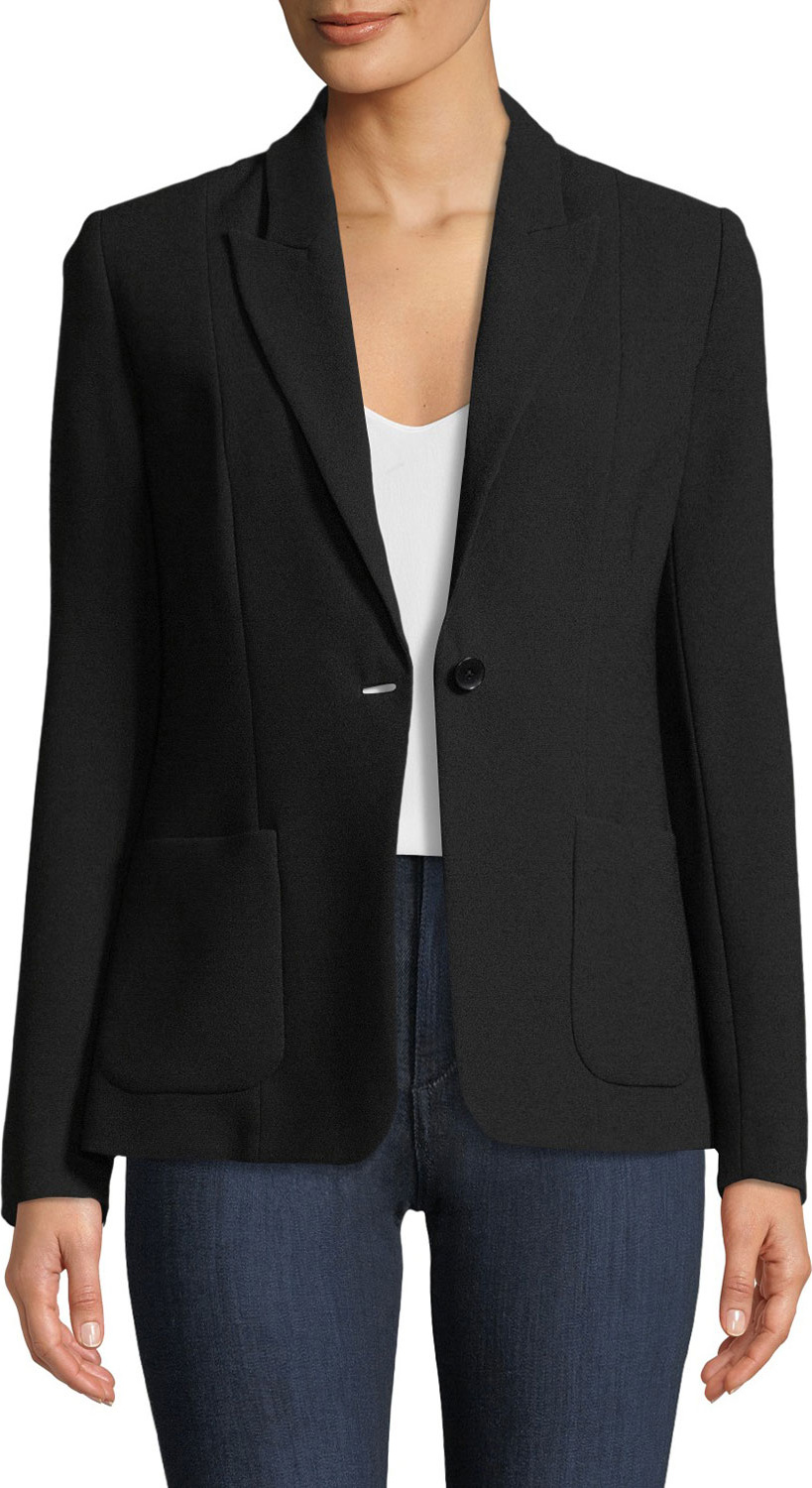 Elie Tahari Wendy One-Button Blazer Jacket