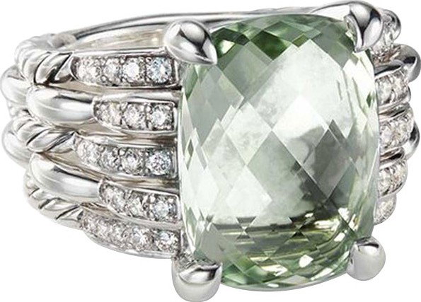 David Yurman Tides Diamond & Prasiolite Ring