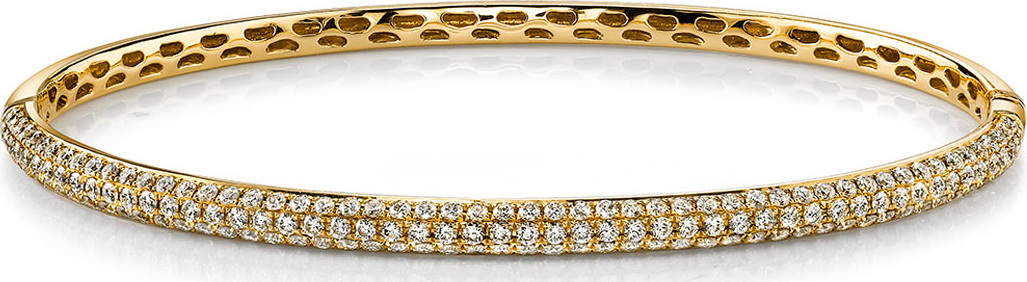Anita Ko 18k Gold 3-Row Diamond Bangle Bracelet