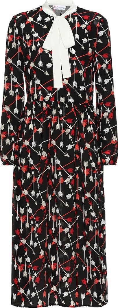 RED Valentino Printed silk midi dress