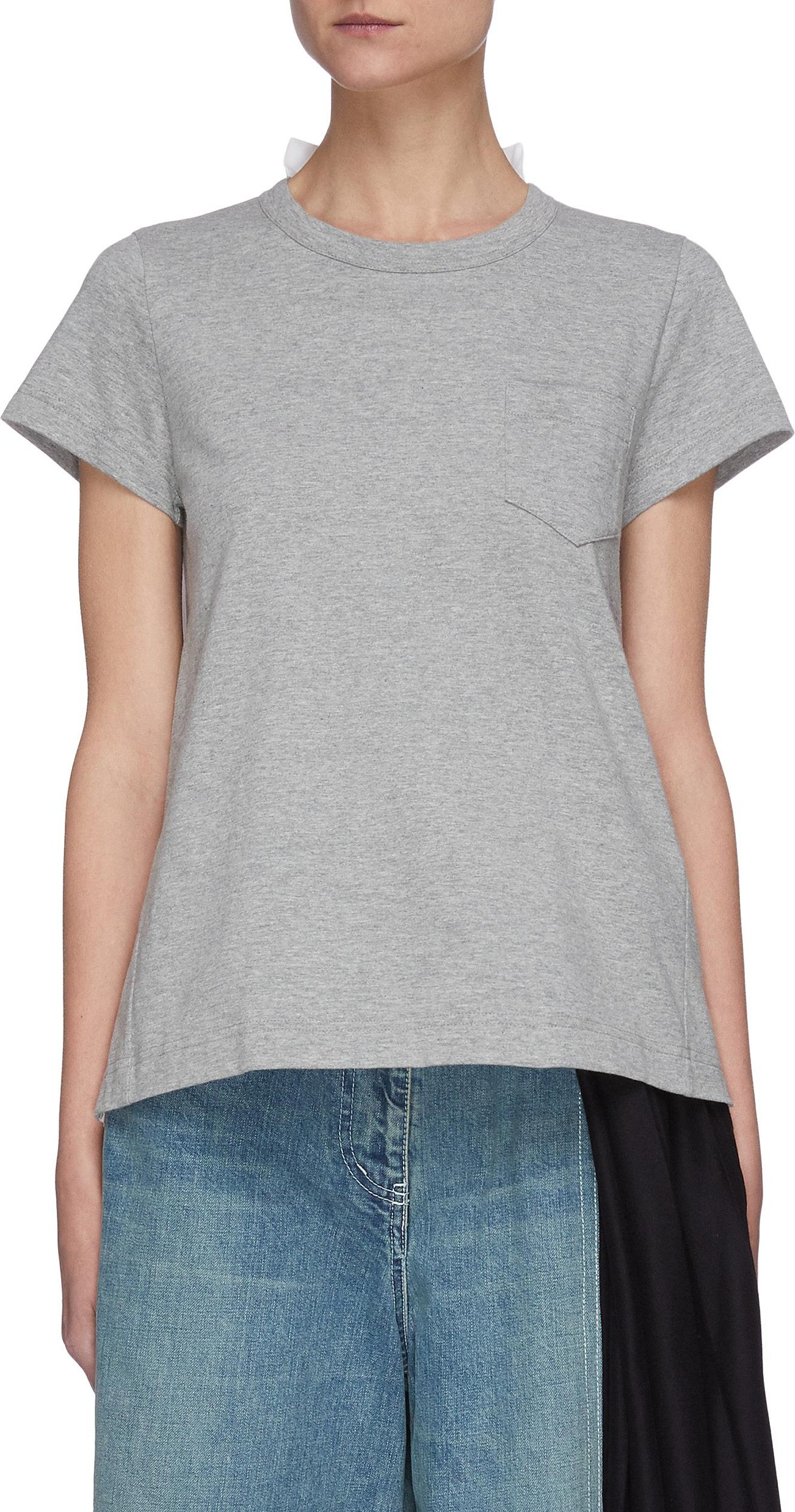 Sacai Pleat back panelled T-shirt