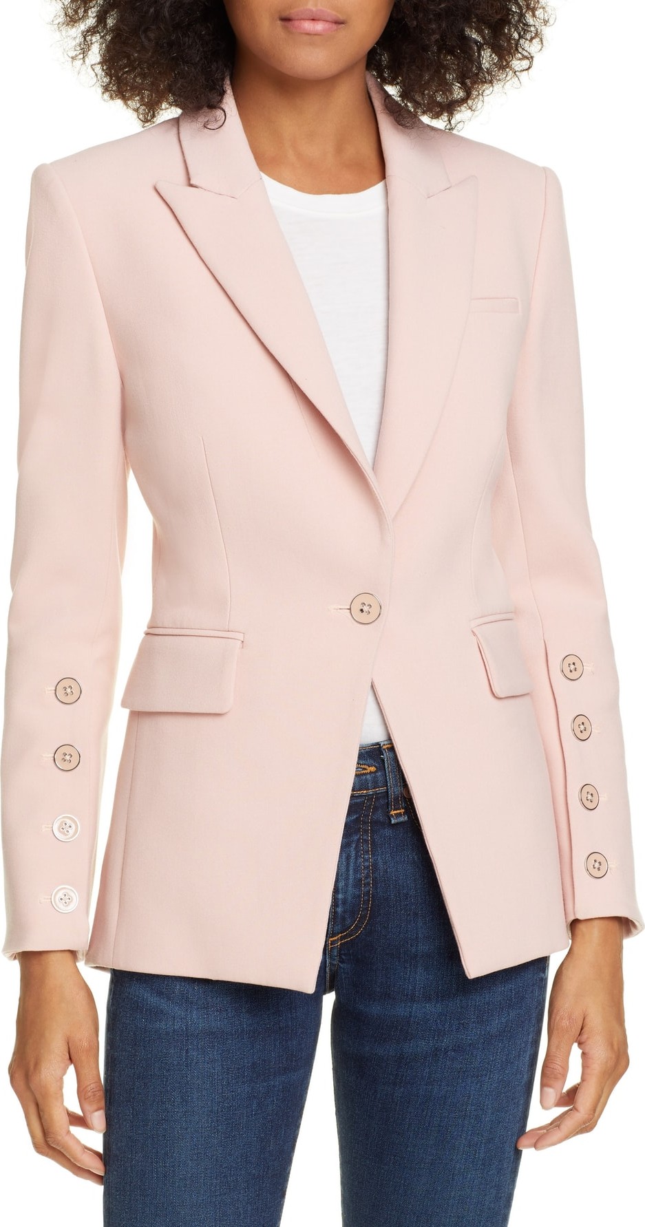 Veronica Beard Fogg Button Sleeve Dickey Jacket