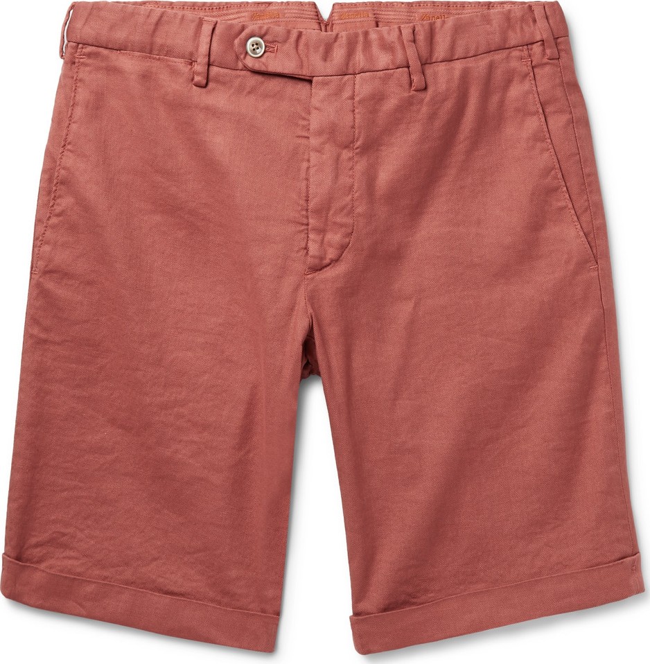Zanella Chase Stretch Linen and Cotton-Blend Shorts