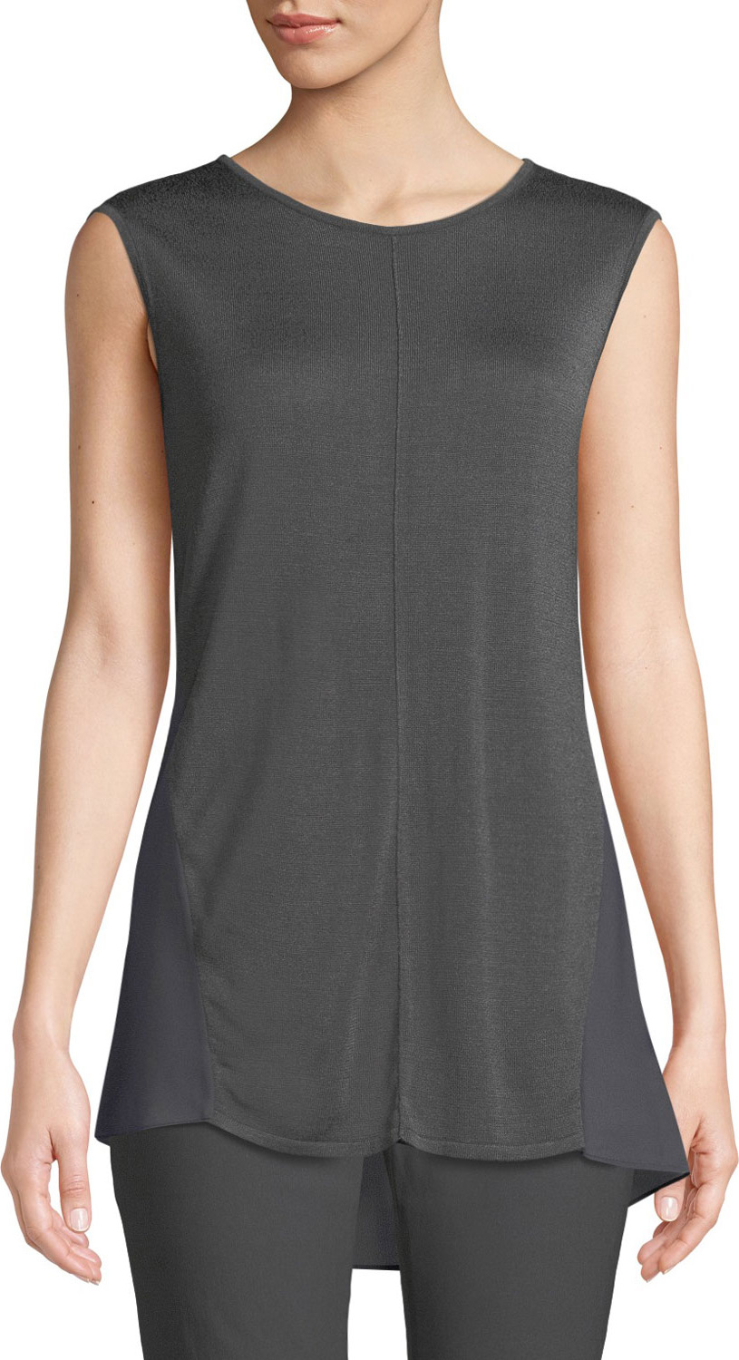 NIC+ZOE Reset Crewneck Sleeveless Tank w/ Contrast Back