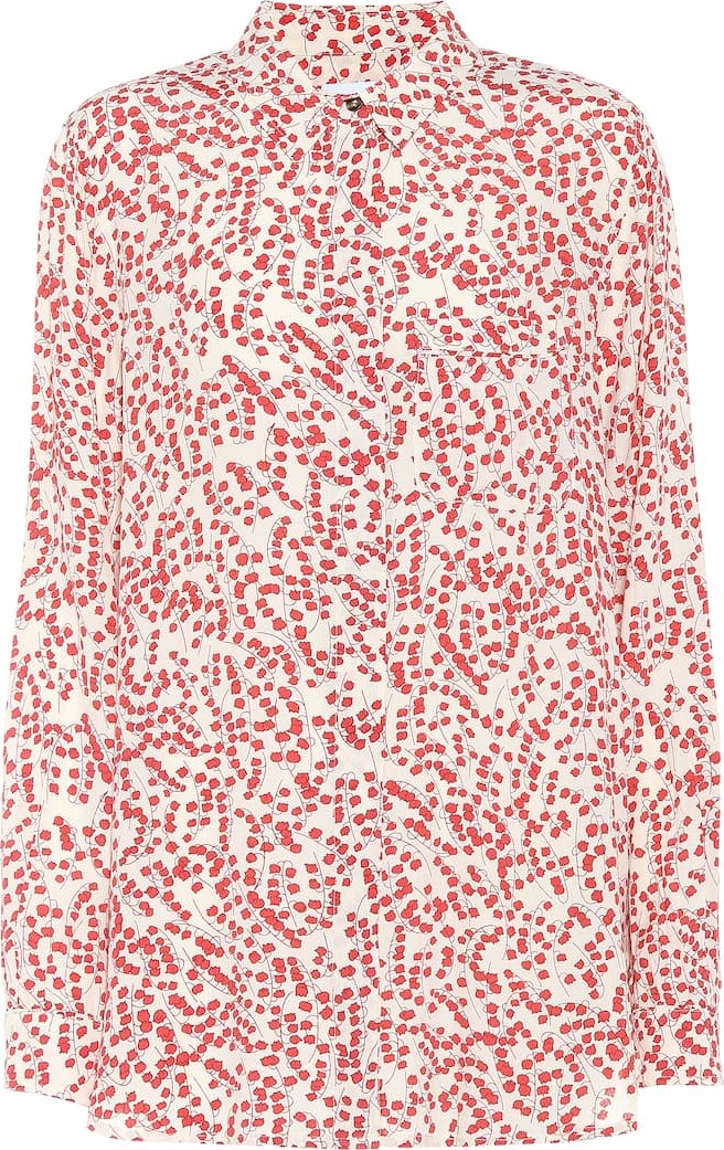 Ganni Floral crêpe shirt