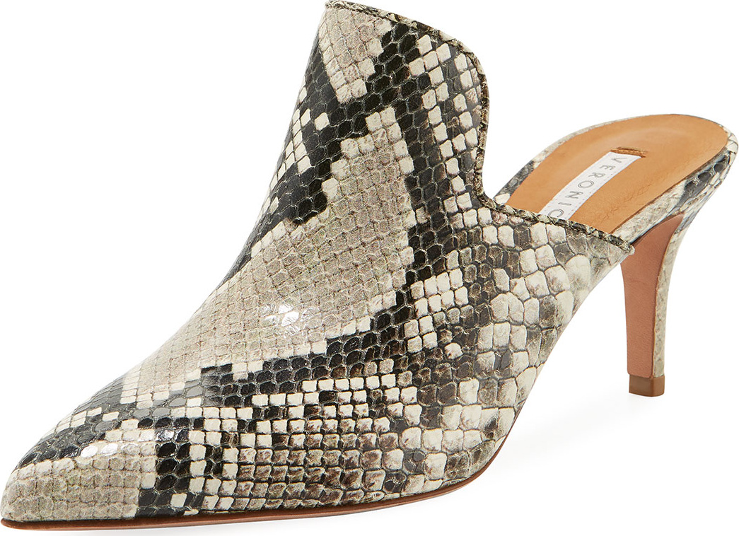 Veronica Beard Pearla Python-Embossed Mule