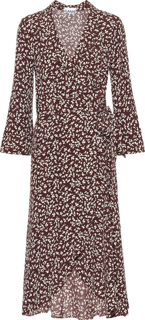 Ganni Floral crêpe midi dress