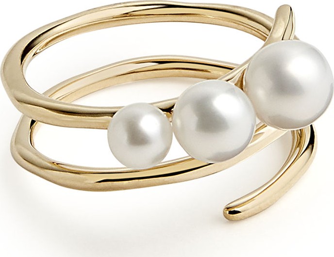IPPOLITA 18k Nova Spiral Triple-Bead Ring