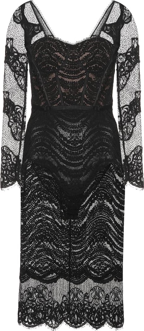 Jonathan Simkhai Lace bustier bodysuit midi dress