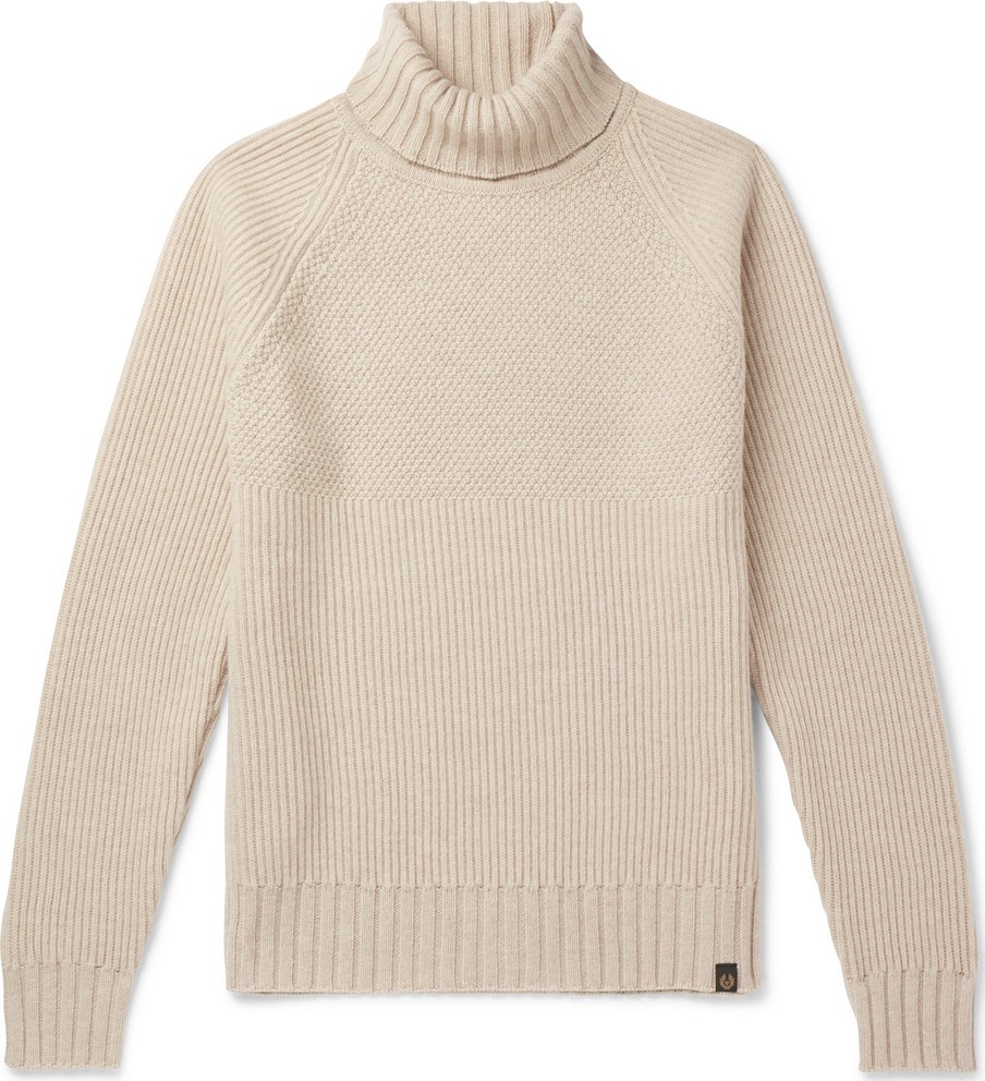 Belstaff Marine Virgin Wool Rollneck Sweater