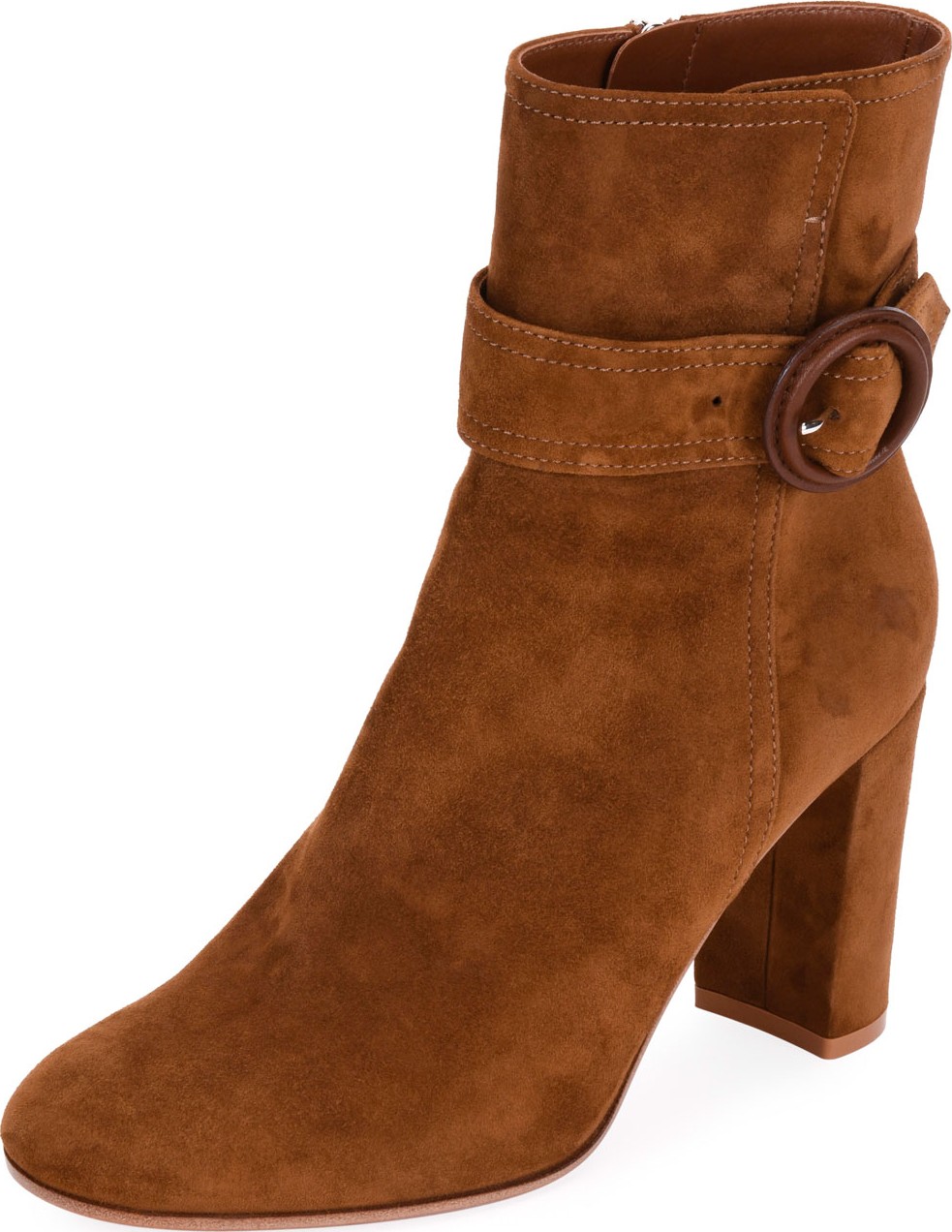 Gianvito Rossi Suede Buckle 85mm Booties