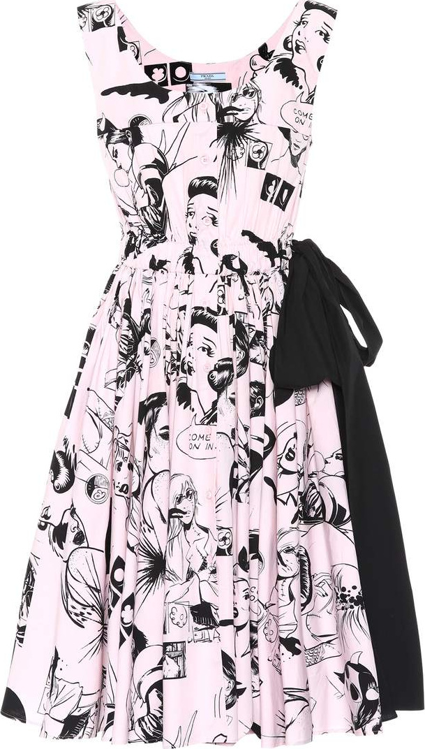 Prada Sleeveless printed cotton dress