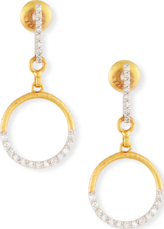 GURHAN 22k Gold Link-Drop Earrings w/ Diamonds