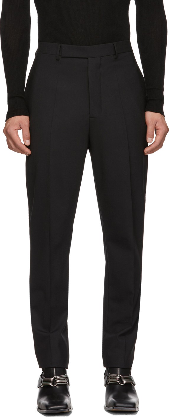 Rick Owens Black Slim Long Astaire Trousers