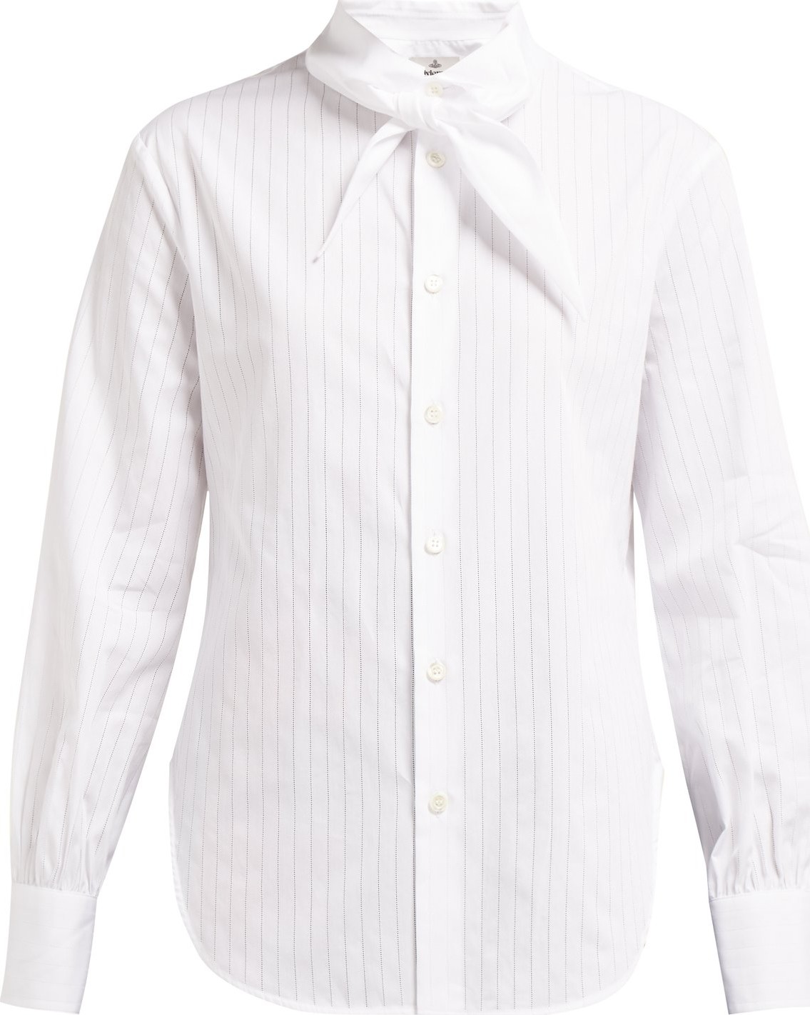 Vivienne Westwood Hals neck-tie pinstriped cotton-poplin shirt
