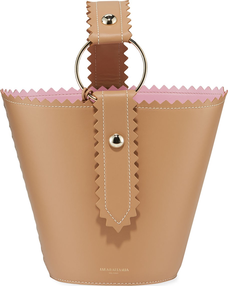 Sara Battaglia Helen Jar Leather Bucket Bag