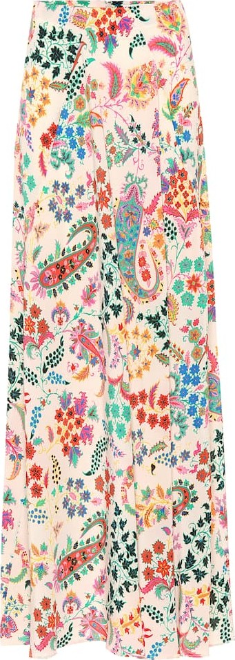 Etro Printed silk maxi skirt