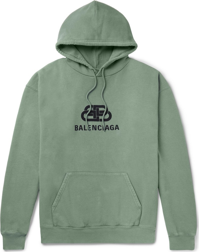 Balenciaga Logo-Print Loopback Cotton-Jersey Hoodie